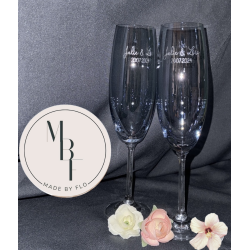 Gravure sur verre à champagne